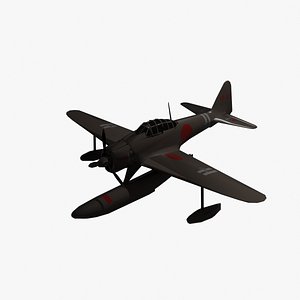 Mitsubishi A6M2-N Rufe - WWII Japanese Floatplane Fighter 3D Model