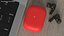 Casque sans fil USB-C avec étui en silicone rouge
