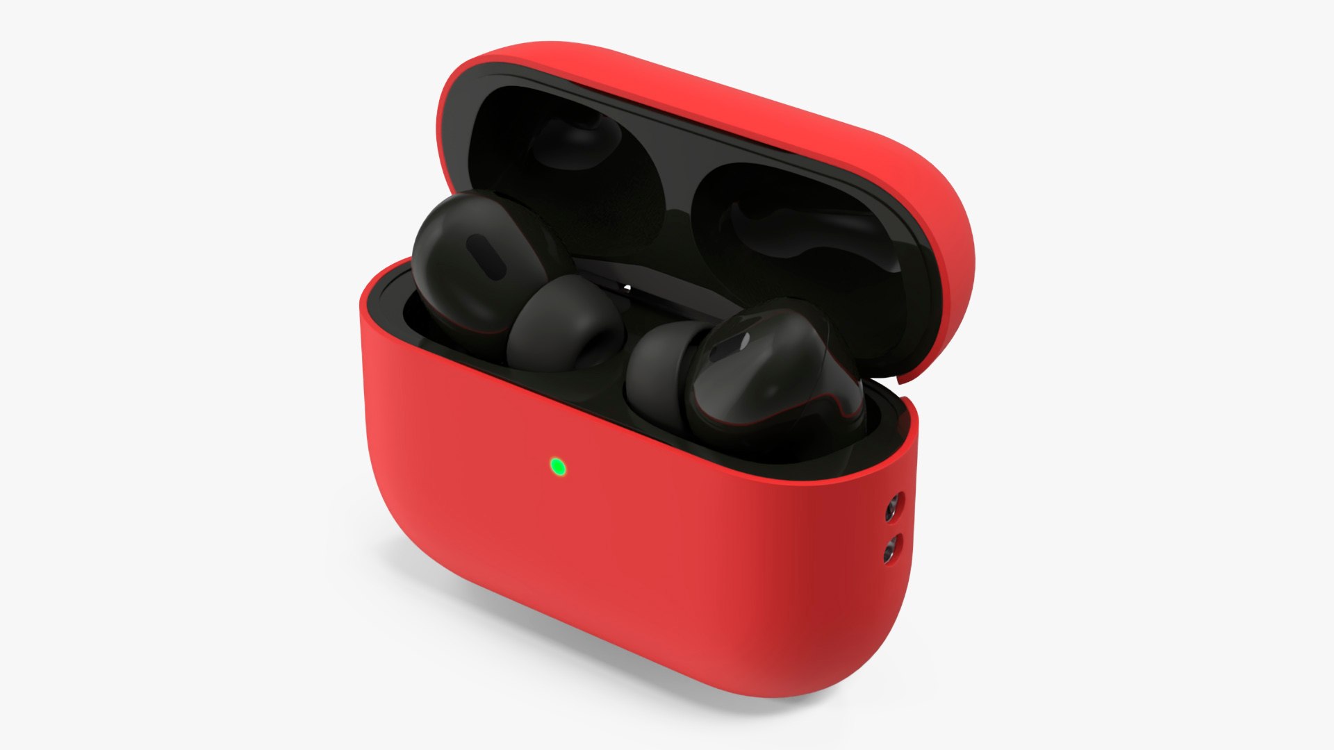 Wireless Headphones USB-C with Silicone Case Red 3D model preview