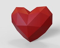 Heart lowpoly for  3D print model