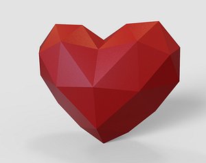 Heart lowpoly for 3D print model