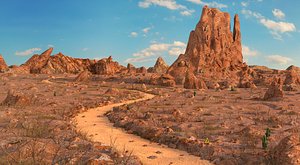 desert environment road 3D