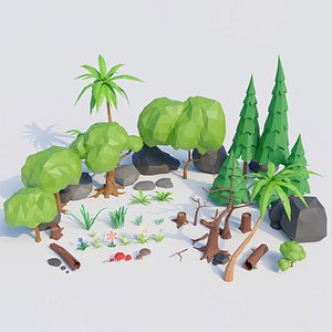 3D model Low-Poly Forest Nature Assets