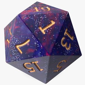 D20 DND Dice Cosmic Purple Blue