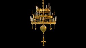 3D big ceiling lights  candle church light
