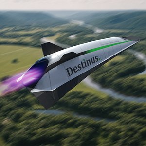 3D Hypersonic Plane Destinus S Used Rigged model