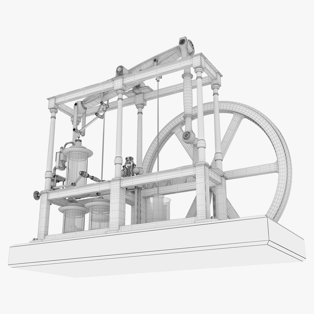 3D Model Vintage Beam Steam Engine James Watt Demonstration Model A ...