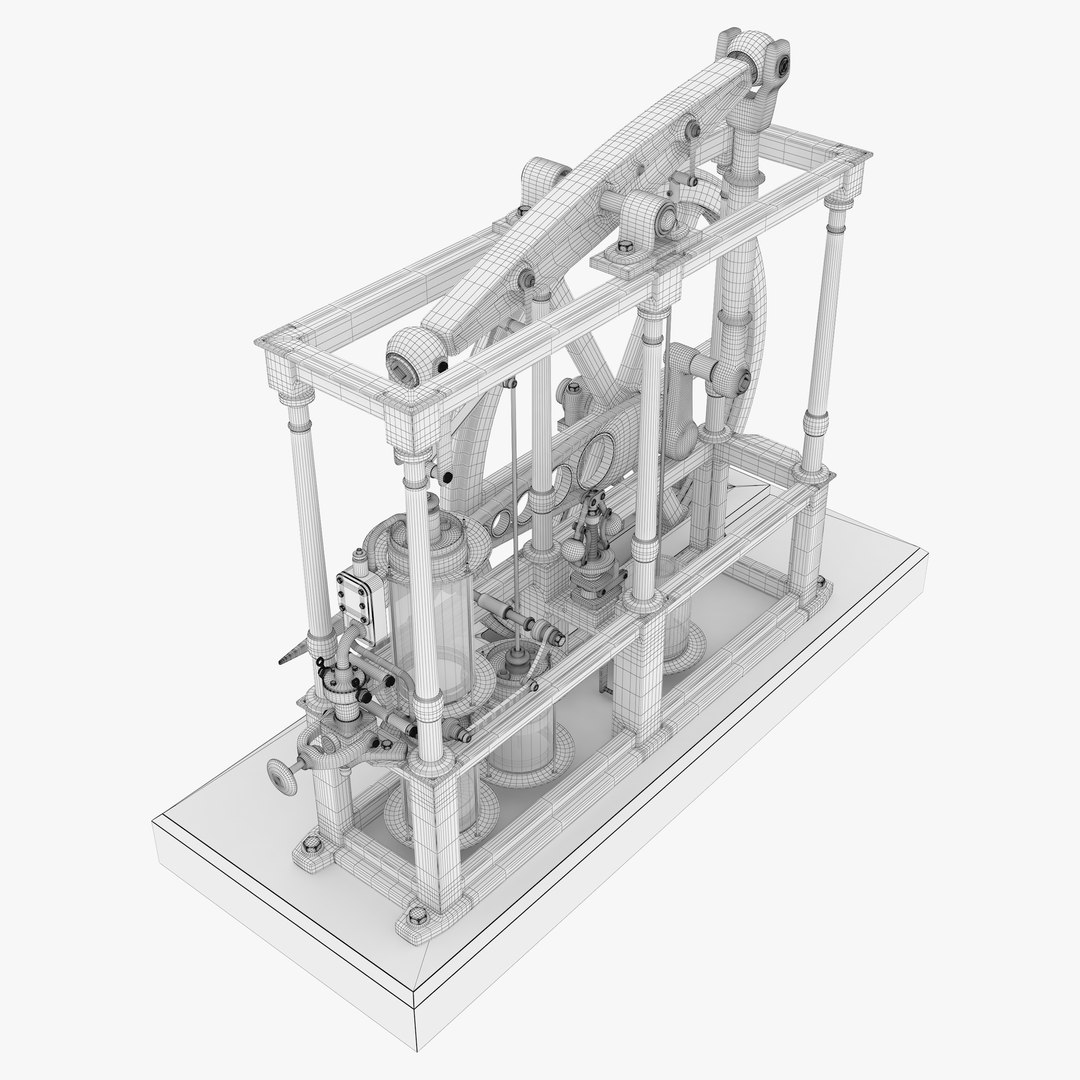 3D Model Vintage Beam Steam Engine James Watt Demonstration Model A ...