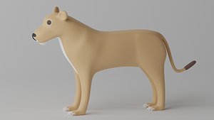 Cartoon Cute Lioness 3D