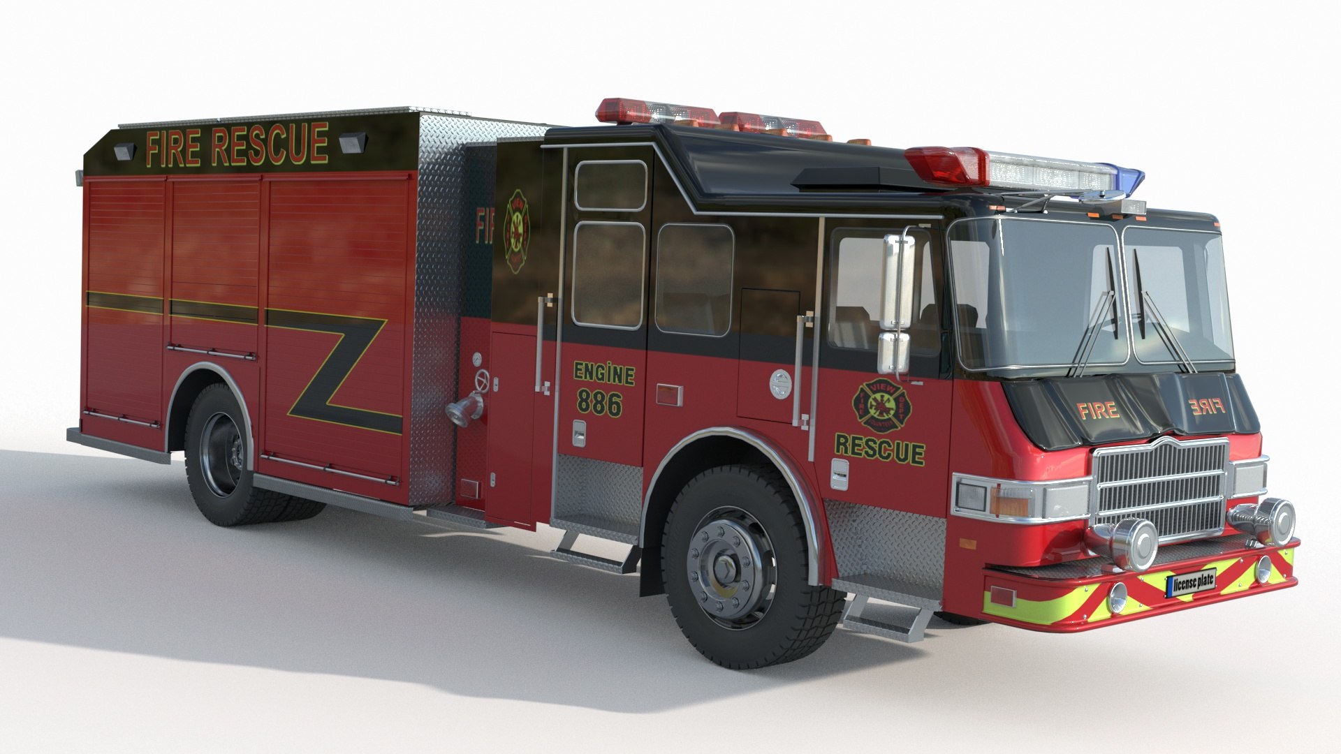 3D Fire Rescue Truck Model - TurboSquid 1895147