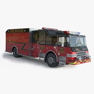 3D Fire Rescue Truck model