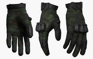 3D gloves military sci model