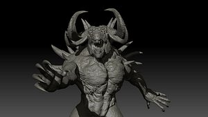 3D DemonBoss5 High Poly for 3d Print model