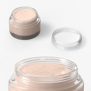 Beauty Cosmetic Jar with Moisturizing Cream Open