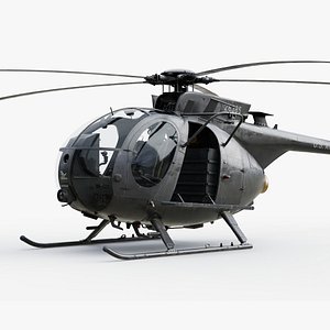 3D MH-6J Little Bird with Interior Game Ready