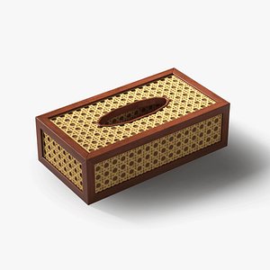 Wooden tissue box 3D model