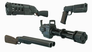 3D weapon pack pbr materials