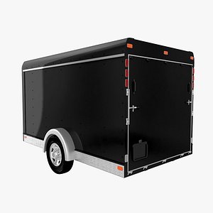 3D small cargo trailer