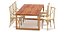 ODGER Table and 6 Teak Cross Back Dining Chair