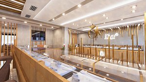 Luxury Jewelry Store Interior Extr Fully Furnished Ready Scene 3D model model