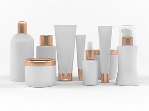 white plastic bottles 3D model