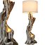 Tall floor lamp made of natural wood in Scandinavian style 3D model