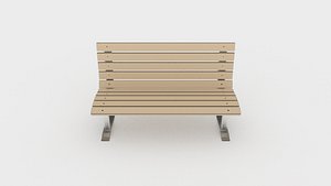 Wood and metal park bench