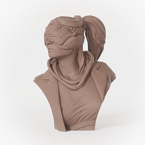cyberpunk mech girl warrior 3D model