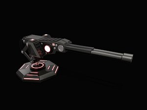 sci-fi turret obj