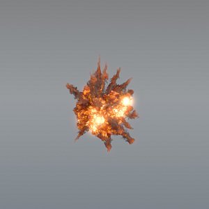 3D aerial explosion vdb smoke model