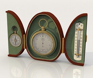 vintage pocket barometer thermometer model