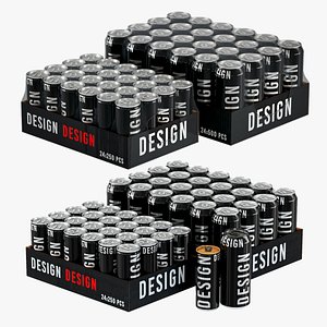 24 cans plastic shrinkwrap 3D model