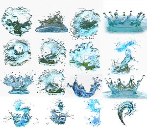 Water Splashes Pack 16 3D