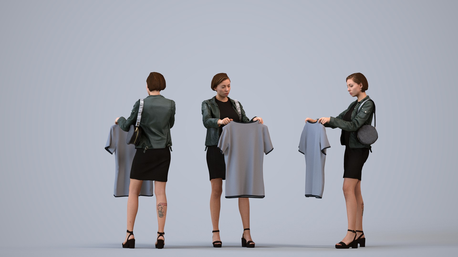 3D 00529Eva006 - Adult Caucasian Woman Shopping In Retail Space With ...