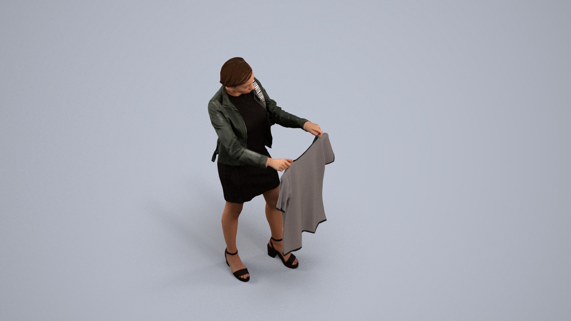 3D 00529Eva006 - Adult Caucasian Woman Shopping In Retail Space With ...