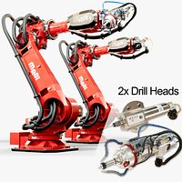 Robotic Arm 2x Drill types Rigged MABI Robotic