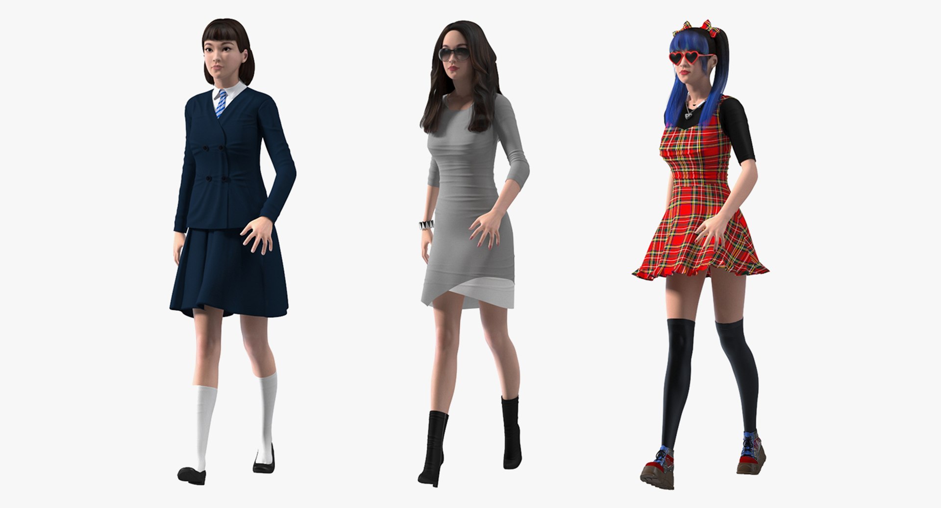 Rigged Chinese Woman Collection for Cinema 4D
