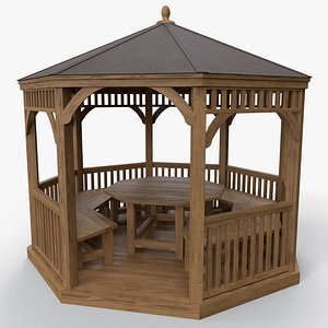 PBR Wooden Pergola Gazebo E3