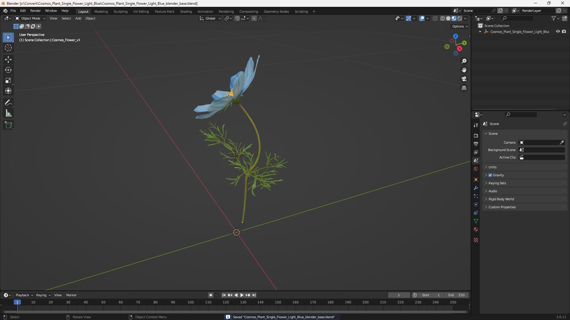 Cosmos Plant Single Flower Light Blue 3D model https://p.turbosquid.com/ts-thumb/R6/tph8MG/CJ/cosmos_plant_single_flower_light_blue_1001/jpg/1766176990/1920x1080/fit_q87/e08faa6fcdc8477f22b8bc003c5e8243a43416ec/cosmos_plant_single_flower_light_blue_1001.jpg