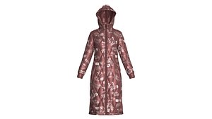 Girls Graffiti Print Hooded Puffer Jacket