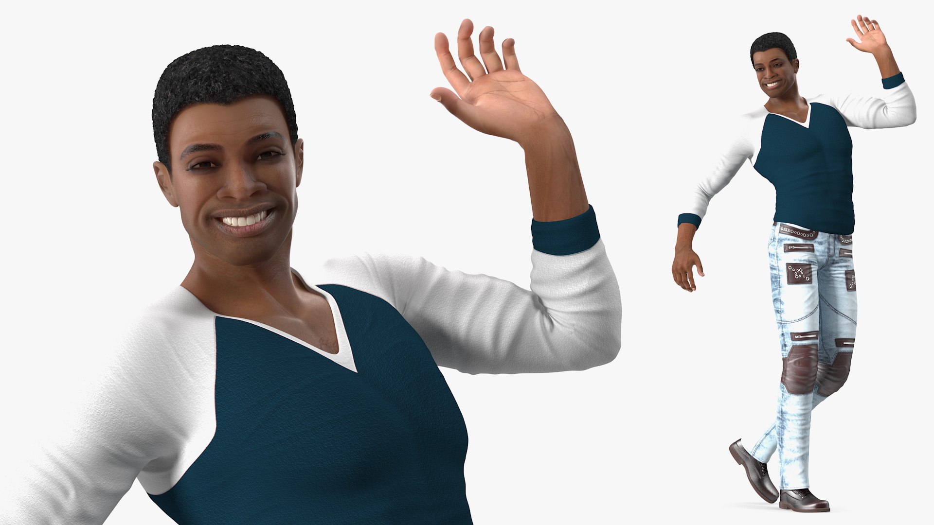 Light Skin Urban Style Man 3D model preview