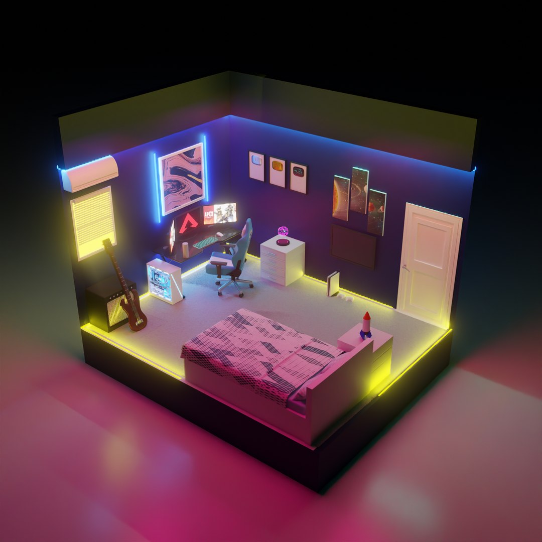 Cyberpunk Bedroom 3d Model Turbosquid 2020546