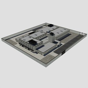 Modern Prison Penitentiary Building - City County Federal Correctional Facility Jail