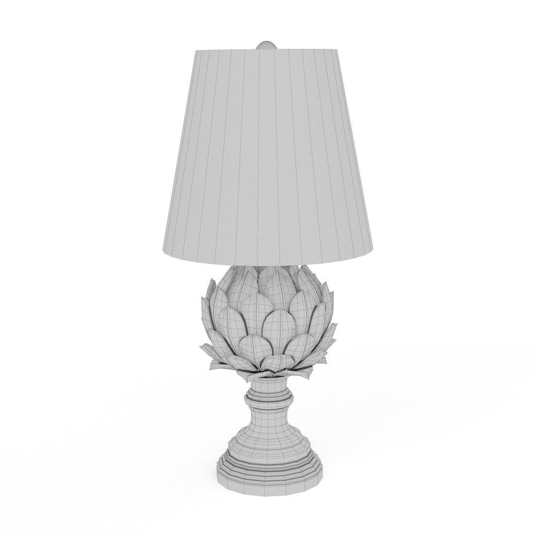 Leafy artichoke ceramic table lamp 3D model - TurboSquid 1560353