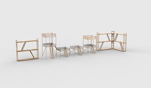 Scaffolding tower set 3D model