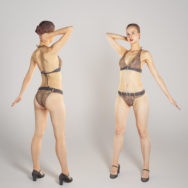 scanned human beautiful young woman 3D
