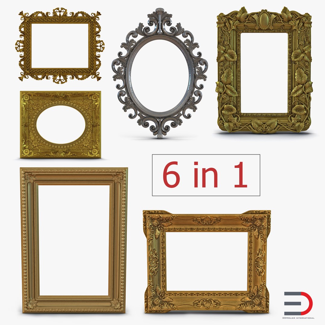 Baroque Picture Frames 3D Models Collection 4 3D model preview