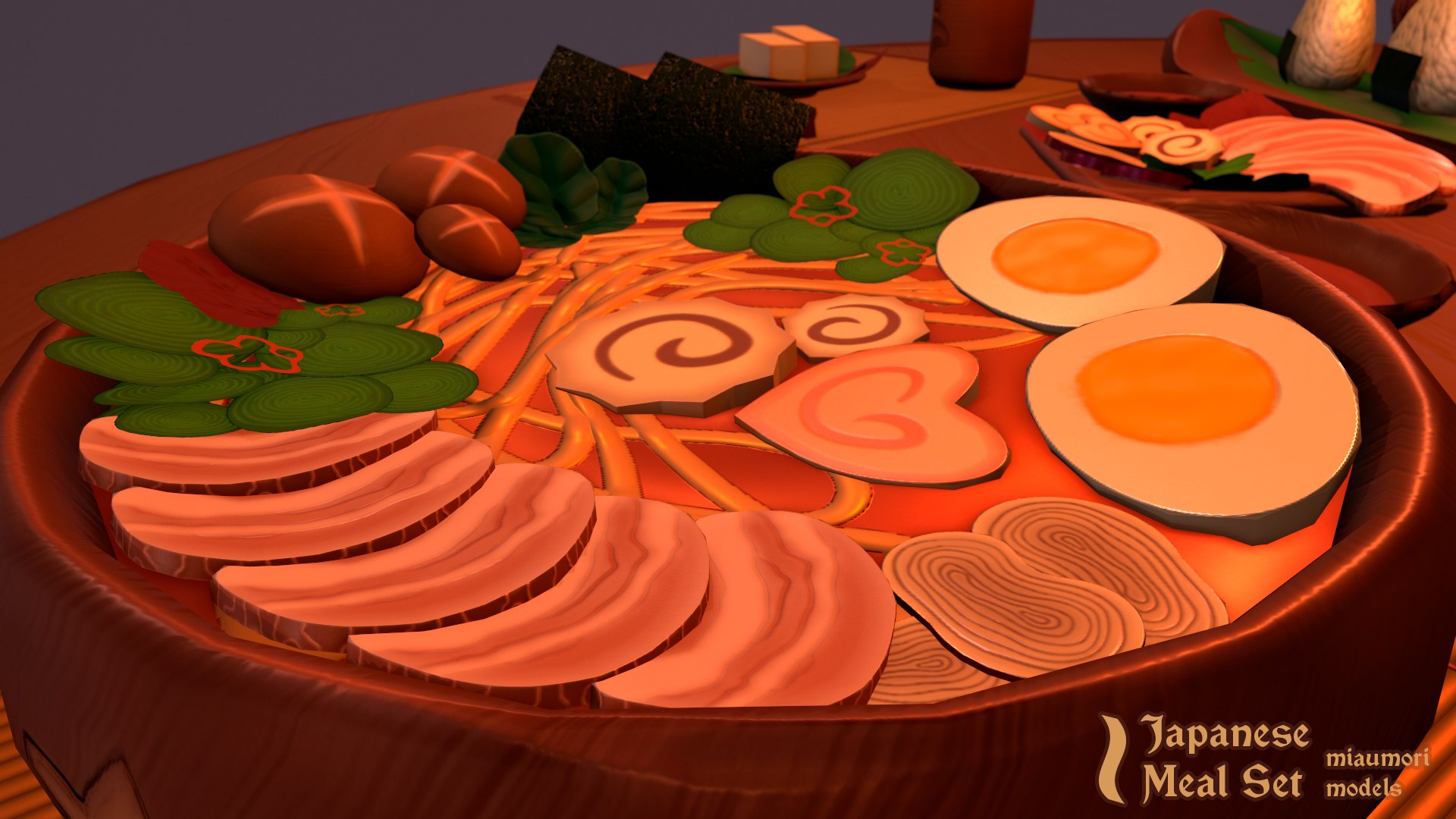 Japanese Meal Set - Stylized 3D model https://p.turbosquid.com/ts-thumb/R7/Ge4Sk0/HB/screenshot11/png/1669328785/1920x1080/fit_q87/62d297bf4a3af25c6a2027350e7ca4506f03c573/screenshot11.jpg
