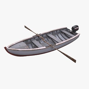 Wooden Boat Low-poly PBR