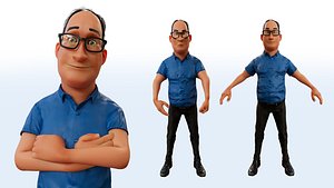 Dad Father Cartoon 3d Model